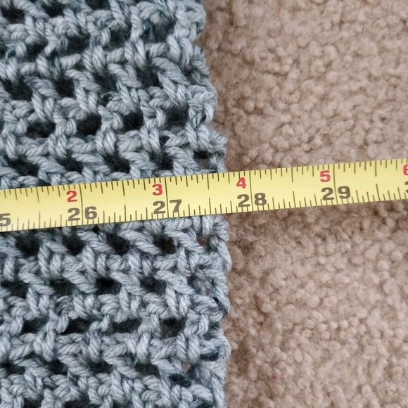 Handmade Men's Hipster Infinity Scarf Cowl Gray Acrylic Vegan OS - Picture 9 of 9